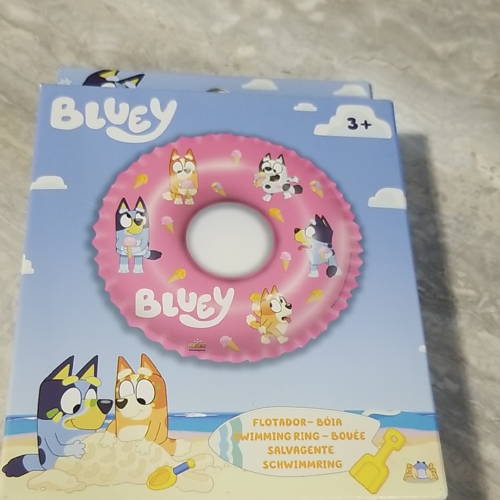 Kids Pink Bluey Inflatable Swimming Ring -